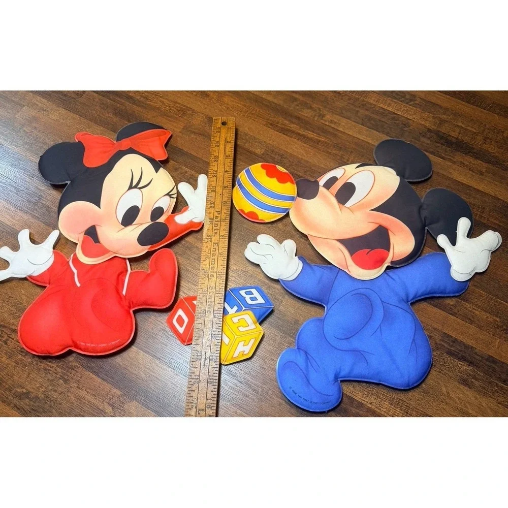 Vintage 1984 soft Mickey and Minnie Mouse wall hangings.  Disney nursery